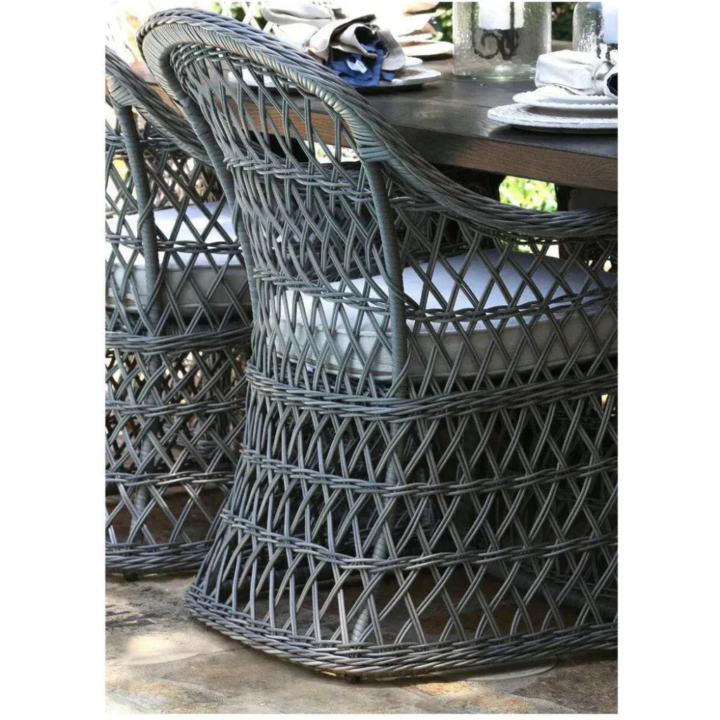 LOOMLAN Rectangular 7PC Outdoor Dining Set Wicker Armchairs