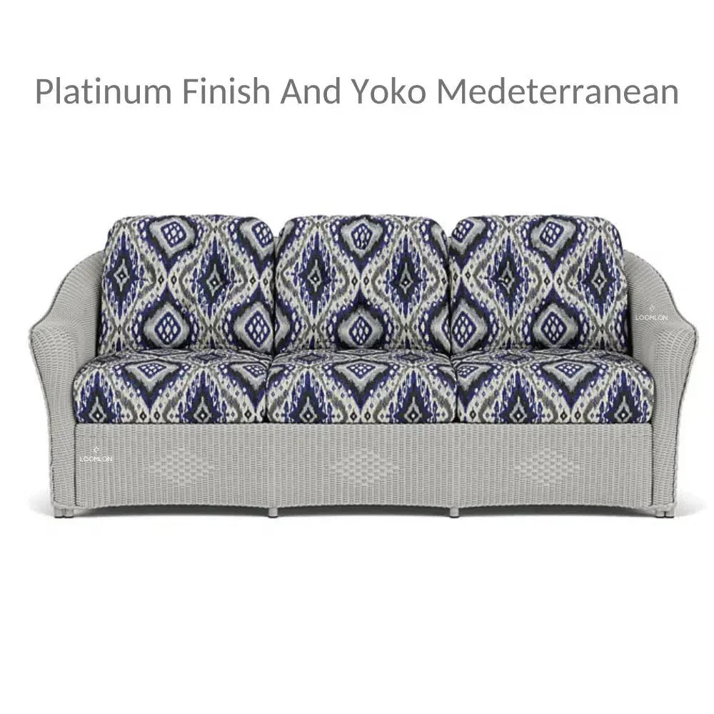 Lloyd Flanders Reflections 3-Seater Sofa All Weather Wicker Sunbrella Cushions