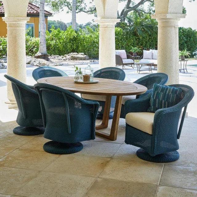Reflections 7 PC Teak Dining Table Set Swivel Chairs - LOOMLAN - Lloyd Flanders - Outdoor Dining Sets