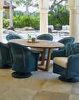 Reflections 7 PC Teak Dining Table Set Swivel Chairs - LOOMLAN - Lloyd Flanders - Outdoor Dining Sets
