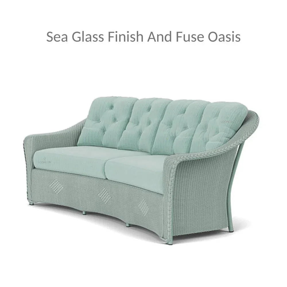 Reflections Crescent Sofa All Weather Wicker Sunbrella - LOOMLAN - Lloyd Flanders - Outdoor Sofas &amp; Loveseats