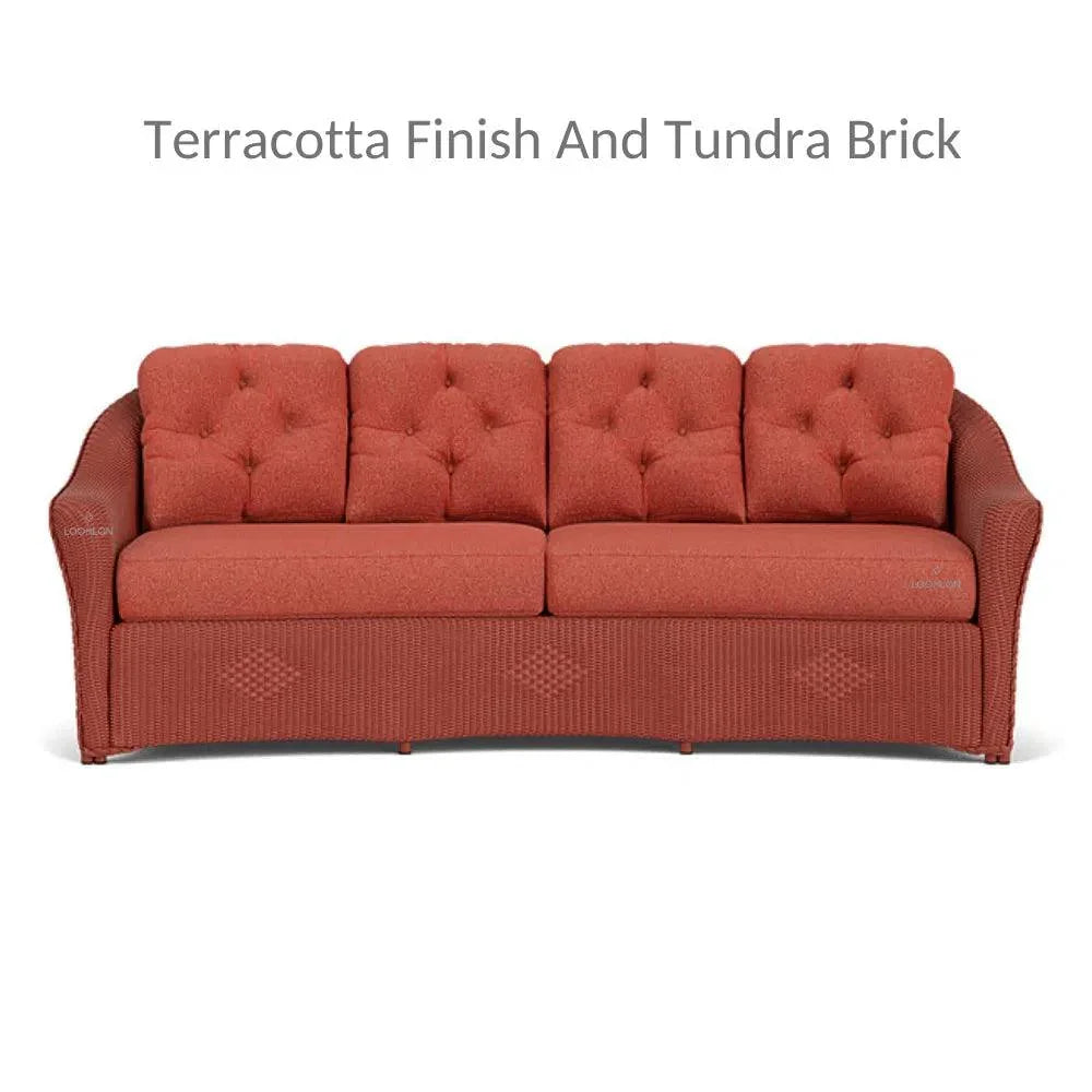 Reflections Crescent Sofa All Weather Wicker Sunbrella - LOOMLAN - Lloyd Flanders - Outdoor Sofas &amp; Loveseats