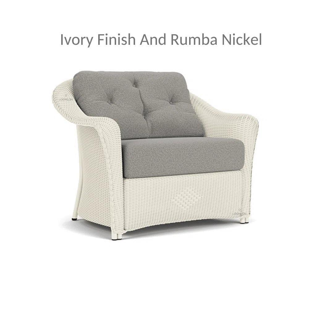 Lloyd Flanders Reflections Wicker Chair &amp; A Half Sunbrella Cushions