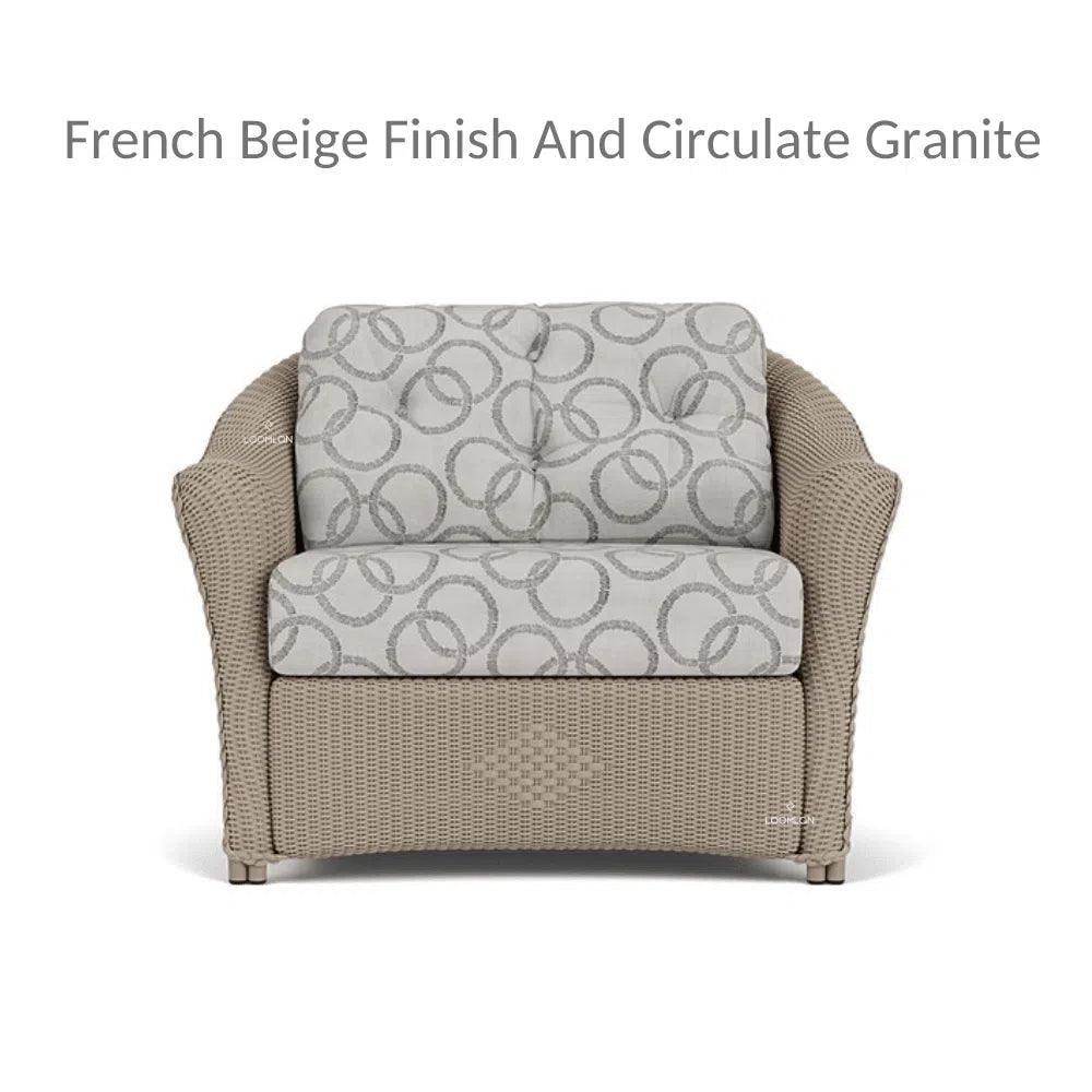 Lloyd Flanders Reflections Wicker Chair &amp; A Half Sunbrella Cushions