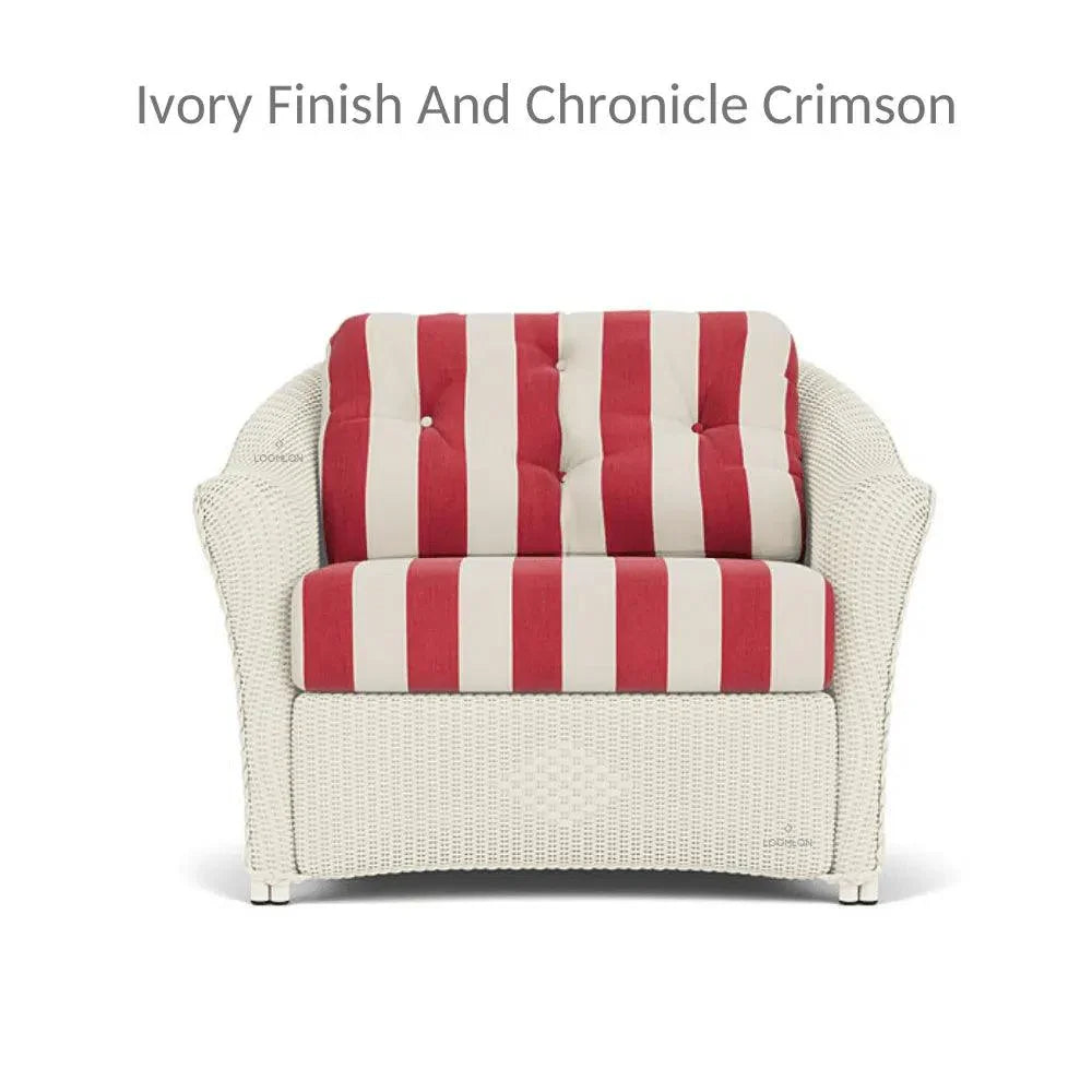 Lloyd Flanders Reflections Wicker Chair &amp; A Half Sunbrella Cushions