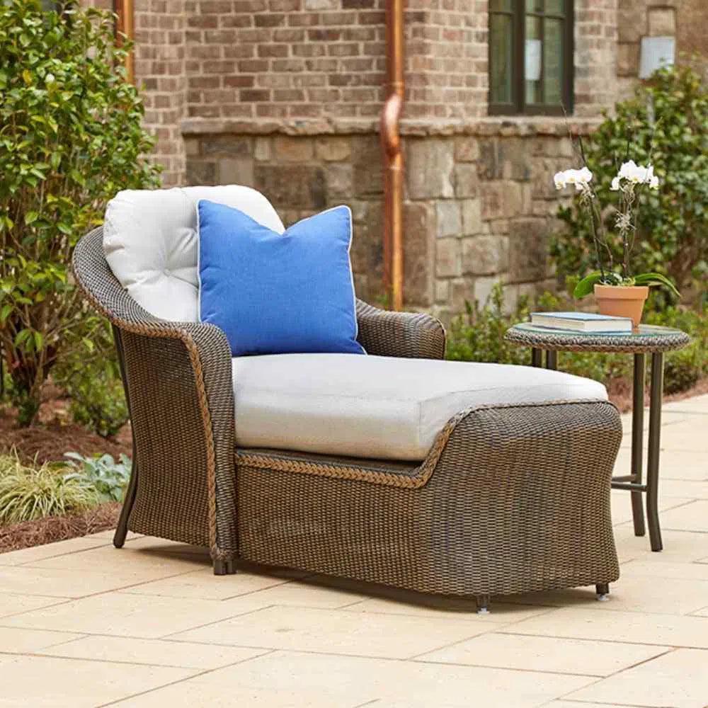 Lloyd Flanders Reflections Wicker Day Chaise Lounge Sunbrella Cushions