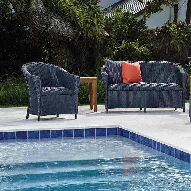 Reflections Wicker Dining Armchair Padded Seat - LOOMLAN - Lloyd Flanders - Outdoor Dining Chairs