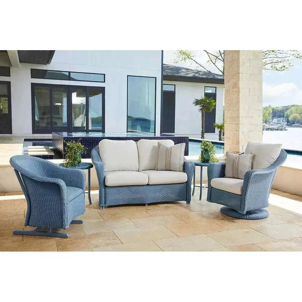 Reflections Wicker Dining Armchair Padded Seat - LOOMLAN - Lloyd Flanders - Outdoor Dining Chairs