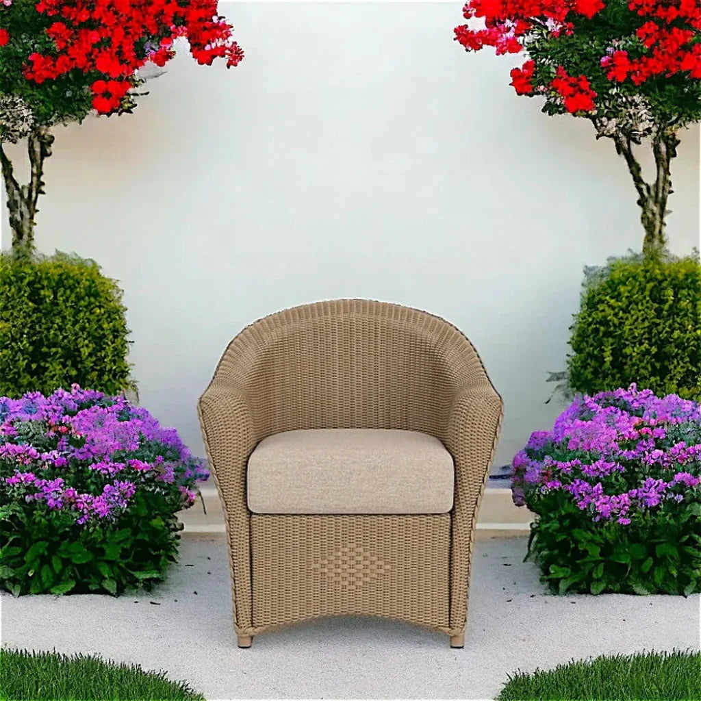 Reflections Wicker Dining Chair Sunbrella Cushion - LOOMLAN - Lloyd Flanders - Outdoor Dining Chairs
