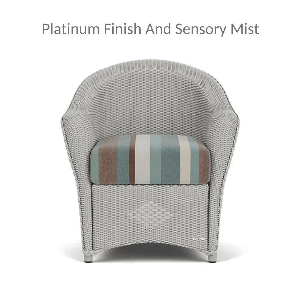 Reflections Wicker Dining Chair Sunbrella Cushion - LOOMLAN - Lloyd Flanders - Outdoor Dining Chairs
