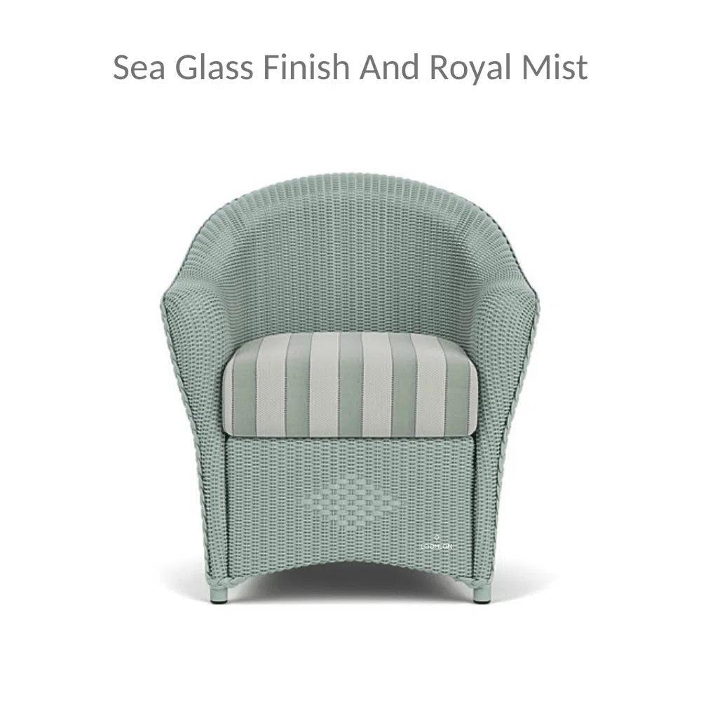 Reflections Wicker Dining Chair Sunbrella Cushion - LOOMLAN - Lloyd Flanders - Outdoor Dining Chairs