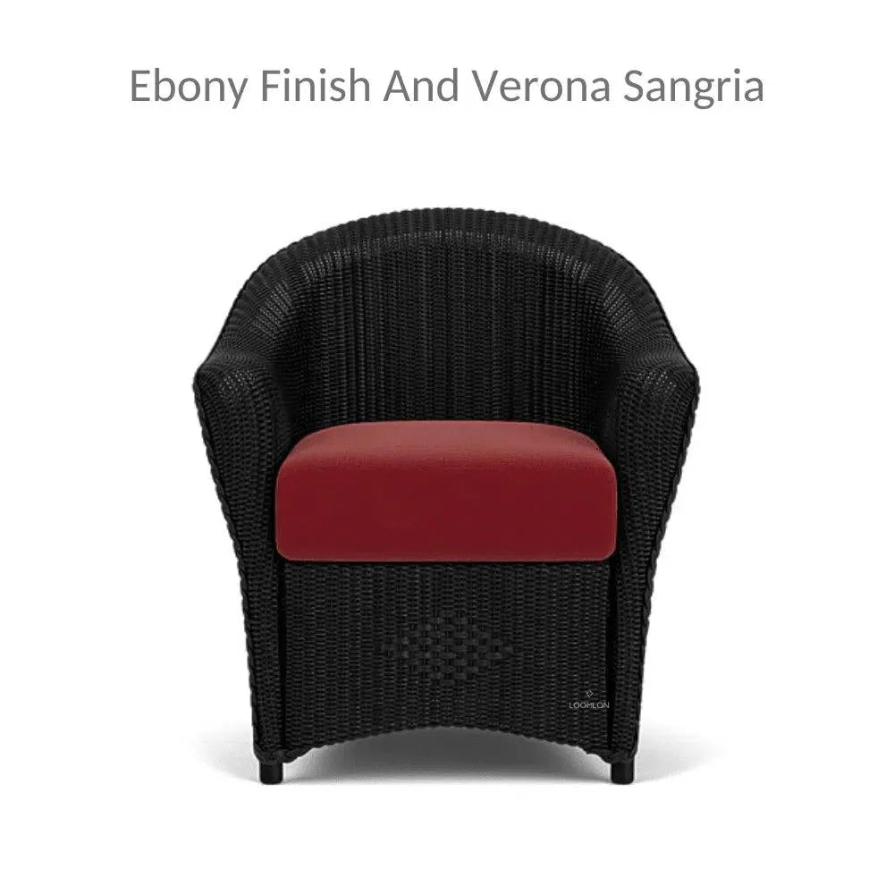 Reflections Wicker Dining Chair Sunbrella Cushion - LOOMLAN - Lloyd Flanders - Outdoor Dining Chairs
