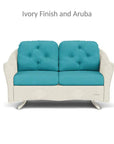 Lloyd Flanders Reflections Wicker Glider Loveseat Sunbrella Cushions