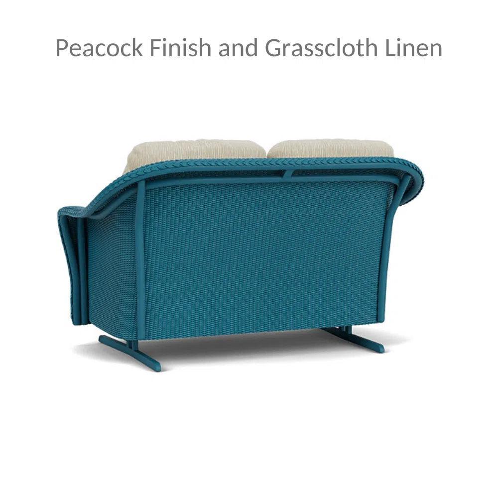 Lloyd Flanders Reflections Wicker Glider Loveseat Sunbrella Cushions