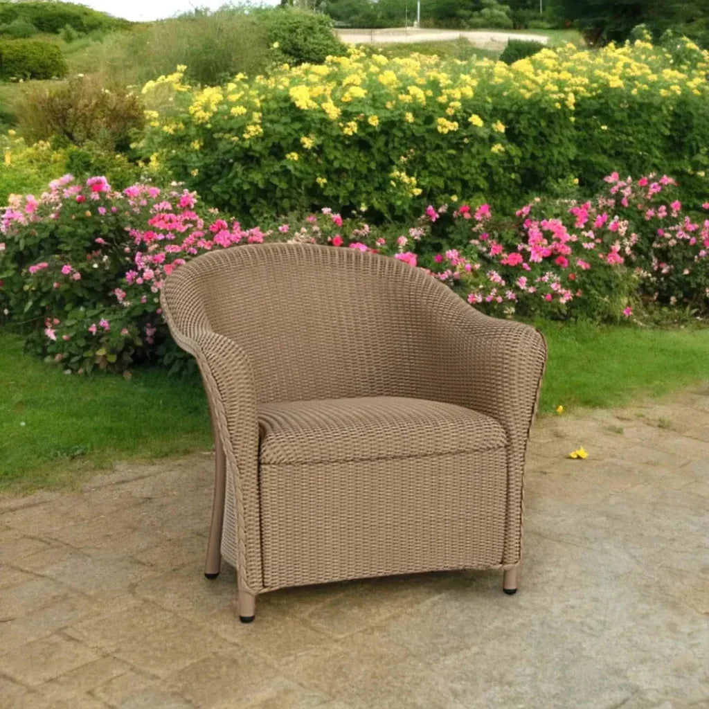 Reflections Wicker Lounge Chair Padded Seat - LOOMLAN - Lloyd Flanders - Outdoor Lounge Chairs