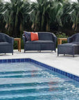 Reflections Wicker Lounge Chair Padded Seat - LOOMLAN - Lloyd Flanders - Outdoor Lounge Chairs