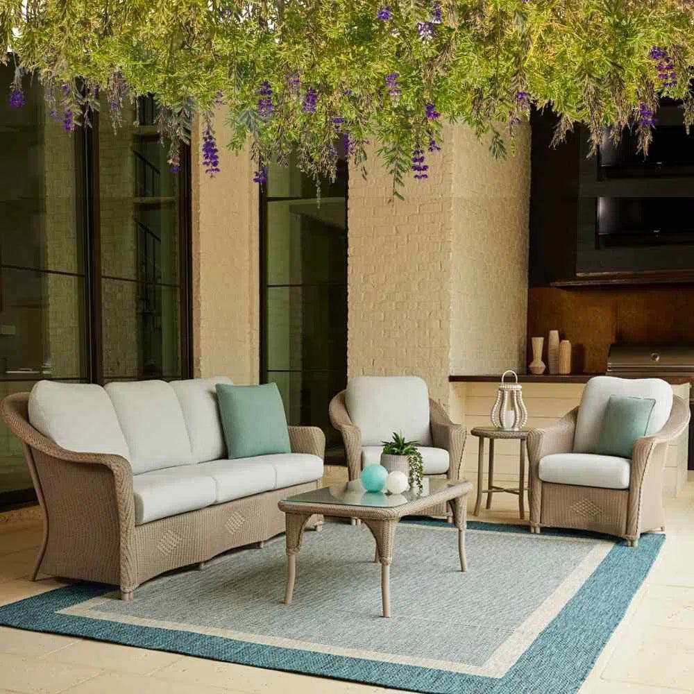 Lloyd Flanders Reflections Wicker Lounge Chair Sunbrella Cushions