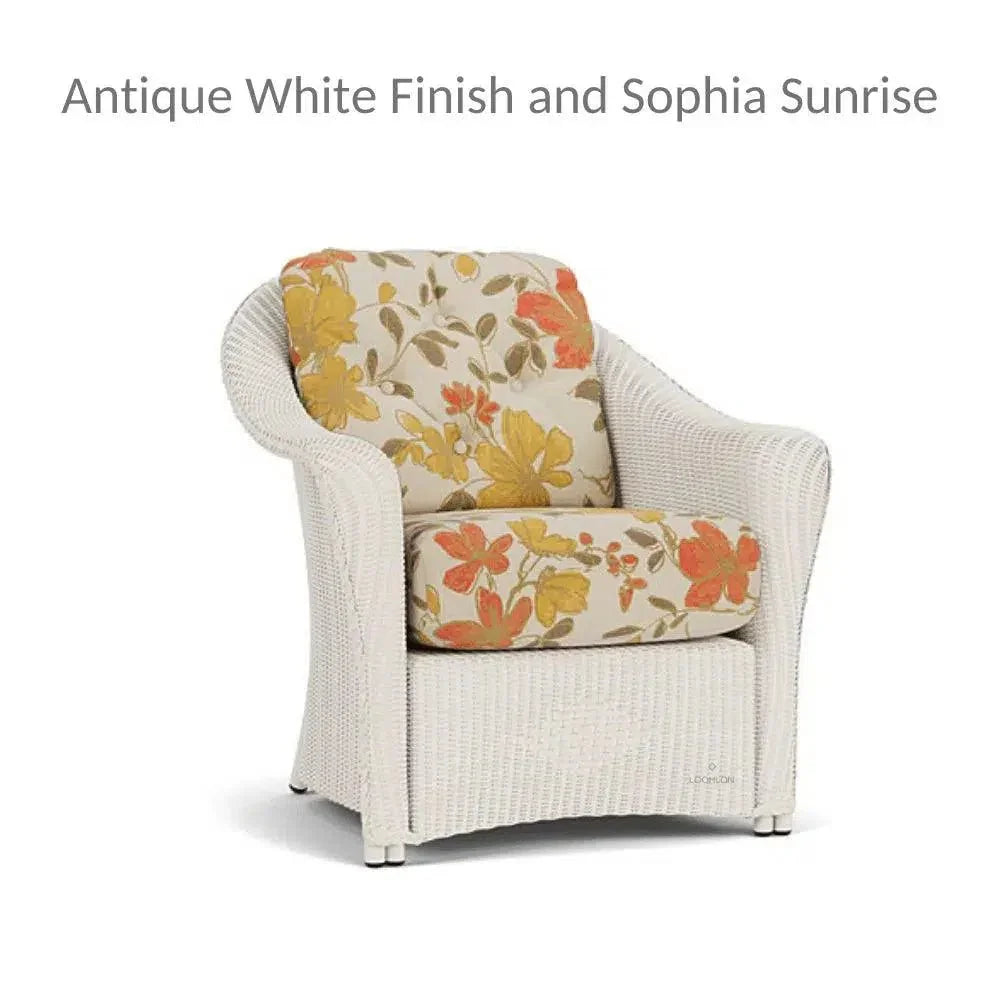 Lloyd Flanders Reflections Wicker Lounge Chair Sunbrella Cushions