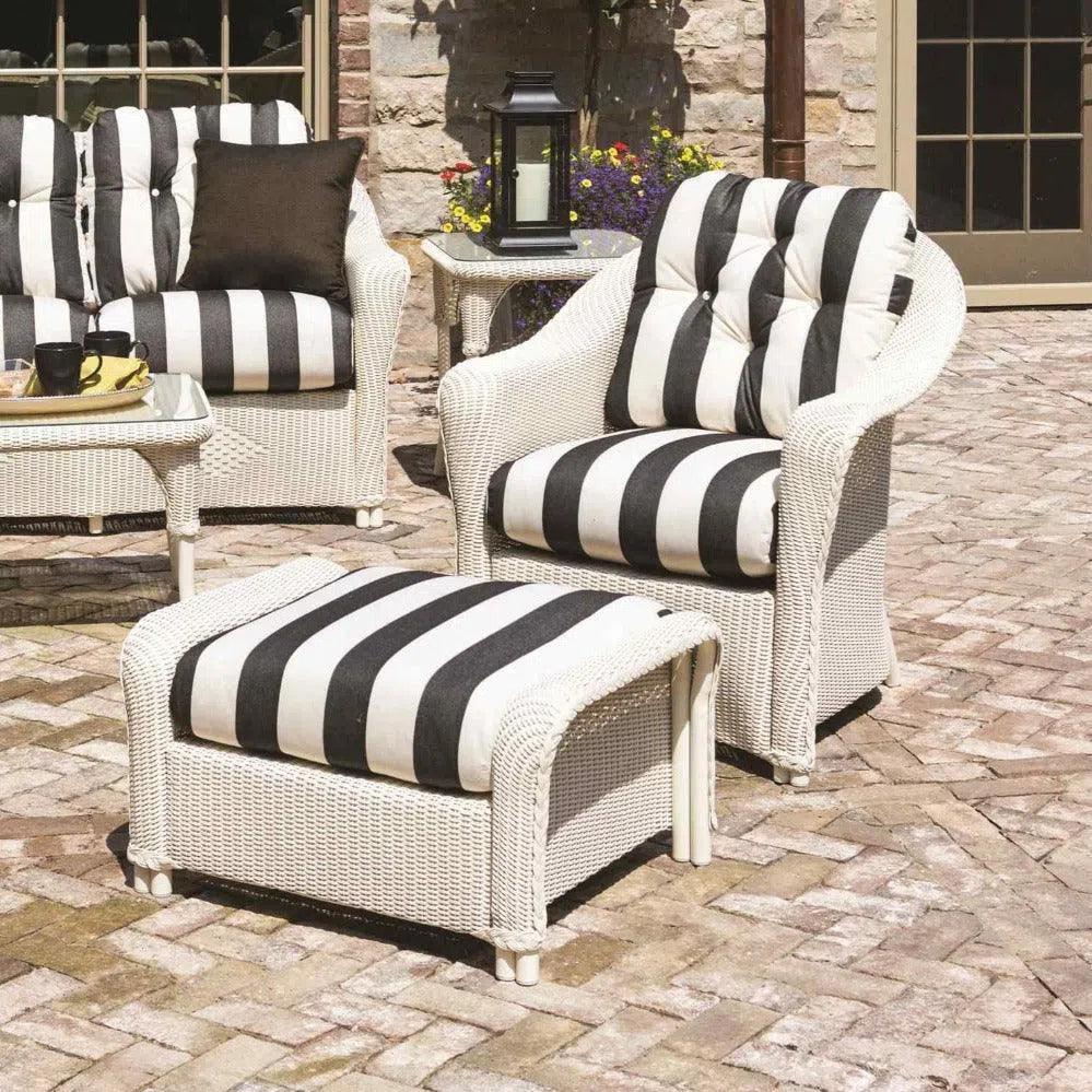 Lloyd Flanders Reflections Wicker Lounge Chair Sunbrella Cushions