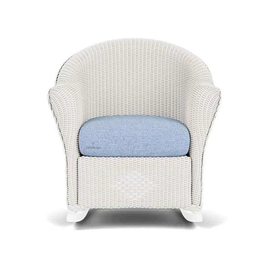 Reflections Wicker Porch Rocker Chair Sunbrella Cushion - LOOMLAN - Lloyd Flanders - Outdoor Lounge Chairs