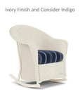 Reflections Wicker Porch Rocker Chair Sunbrella Cushion - LOOMLAN - Lloyd Flanders - Outdoor Lounge Chairs