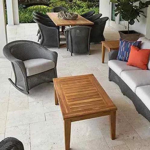 Reflections Wicker Porch Rocker Chair Sunbrella Cushion - LOOMLAN - Lloyd Flanders - Outdoor Lounge Chairs