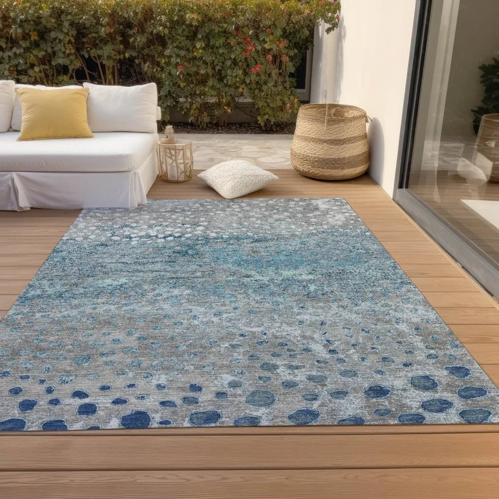 LOOMLAN Rugs Renora Gray Washable Indoor-Outdoor Rug