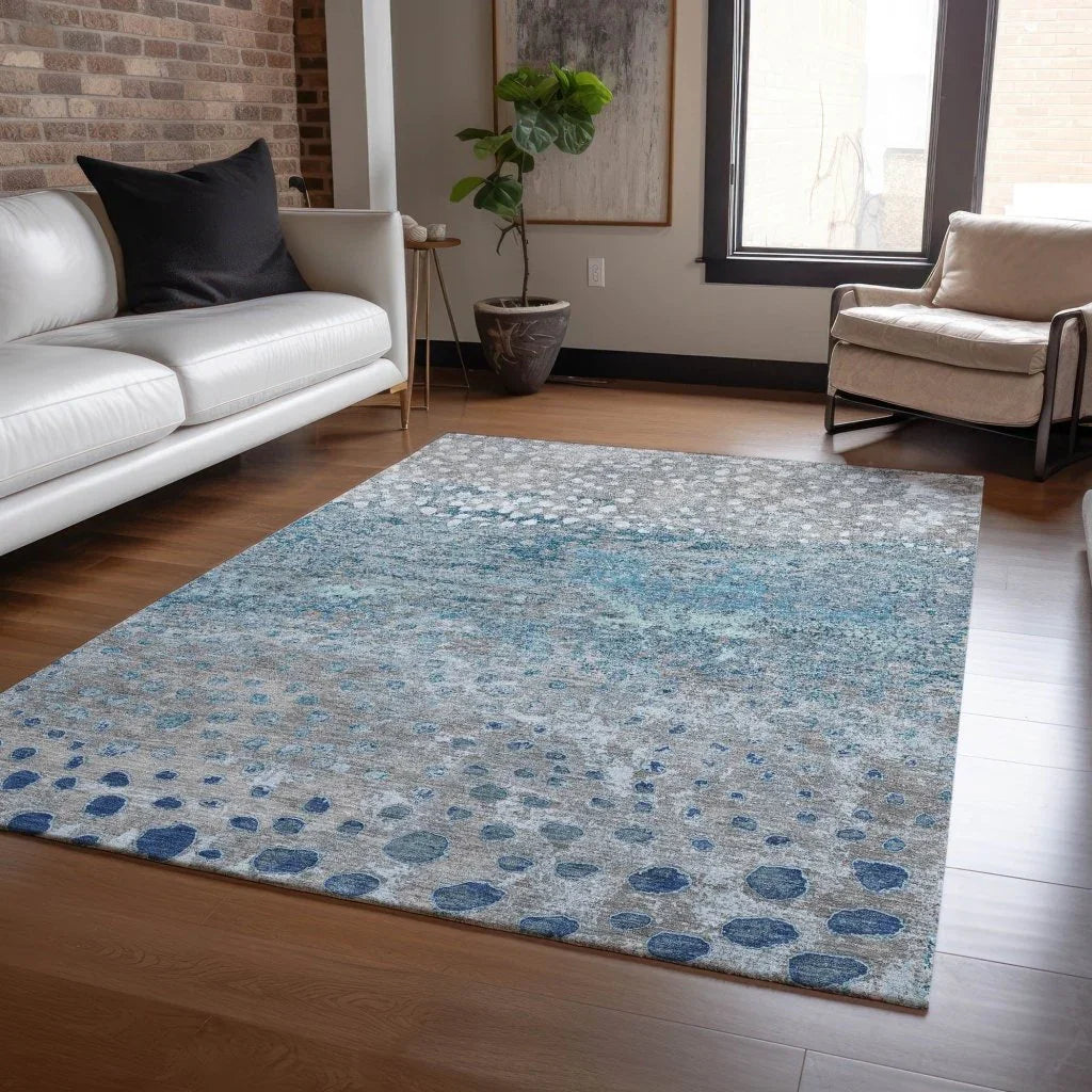 LOOMLAN Rugs Renora Gray Washable Indoor-Outdoor Rug