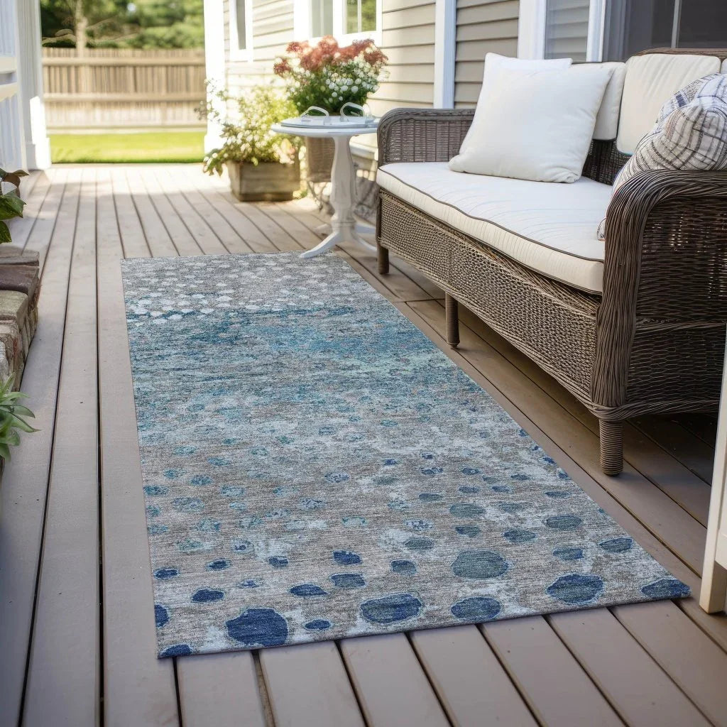 LOOMLAN Rugs Renora Gray Washable Indoor-Outdoor Rug