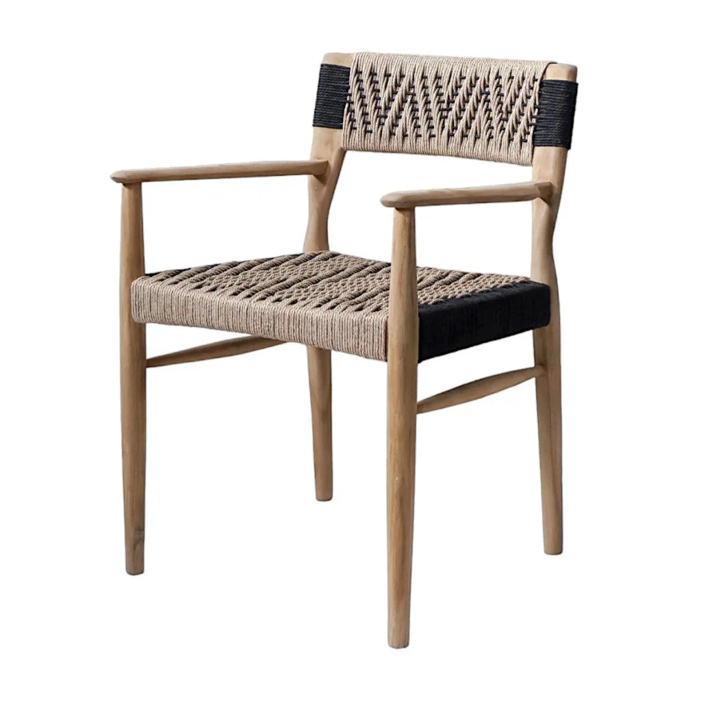 Rhona Natural Wooden Patio Dining Chair - LOOMLAN - Artesia - Outdoor Dining Chairs