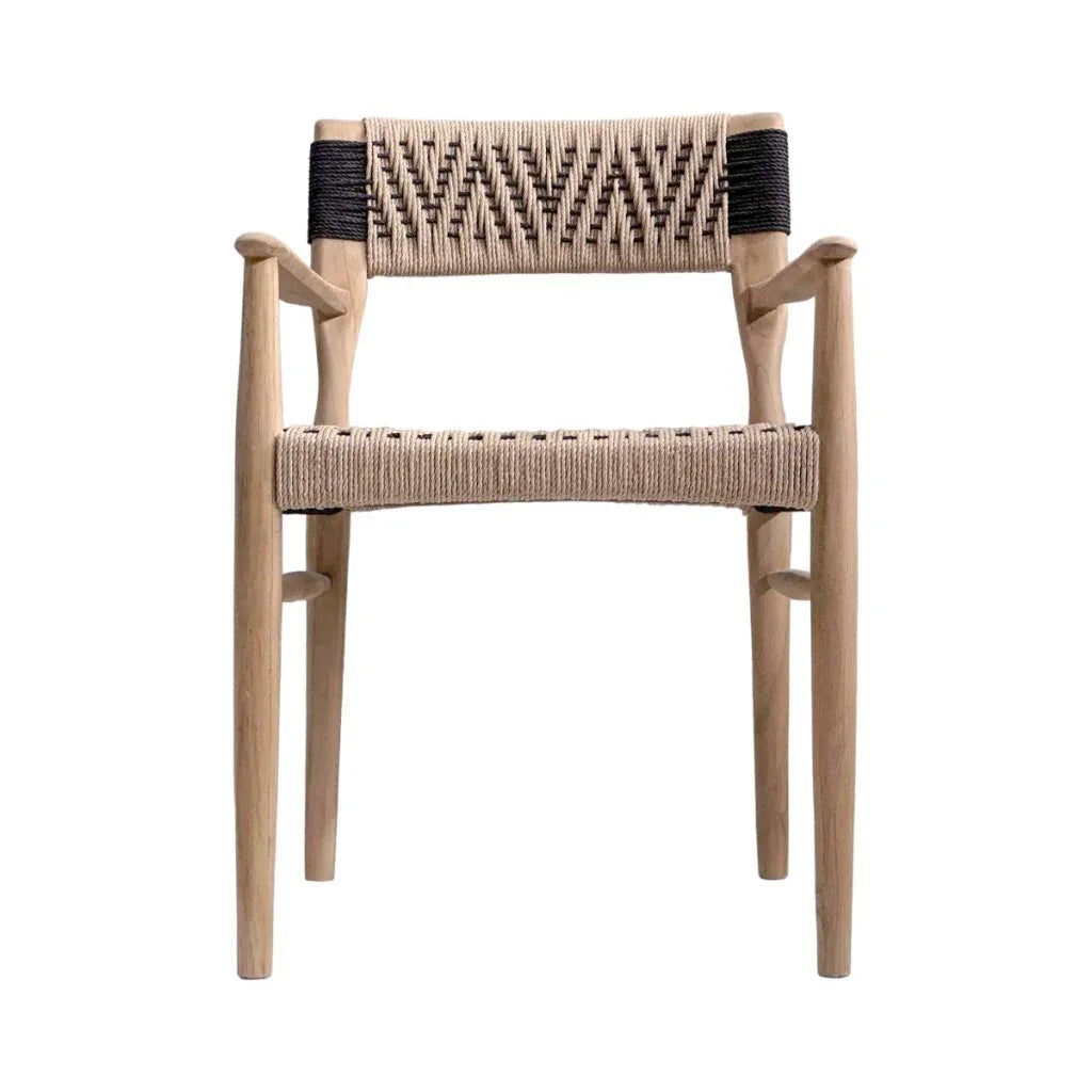 Rhona Natural Wooden Patio Dining Chair - LOOMLAN - Artesia - Outdoor Dining Chairs