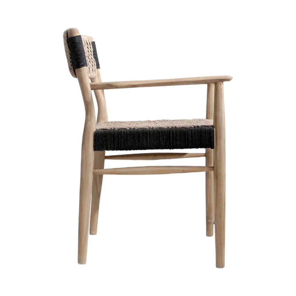 Rhona Natural Wooden Patio Dining Chair - LOOMLAN - Artesia - Outdoor Dining Chairs