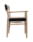 Rhona Natural Wooden Patio Dining Chair - LOOMLAN - Artesia - Outdoor Dining Chairs