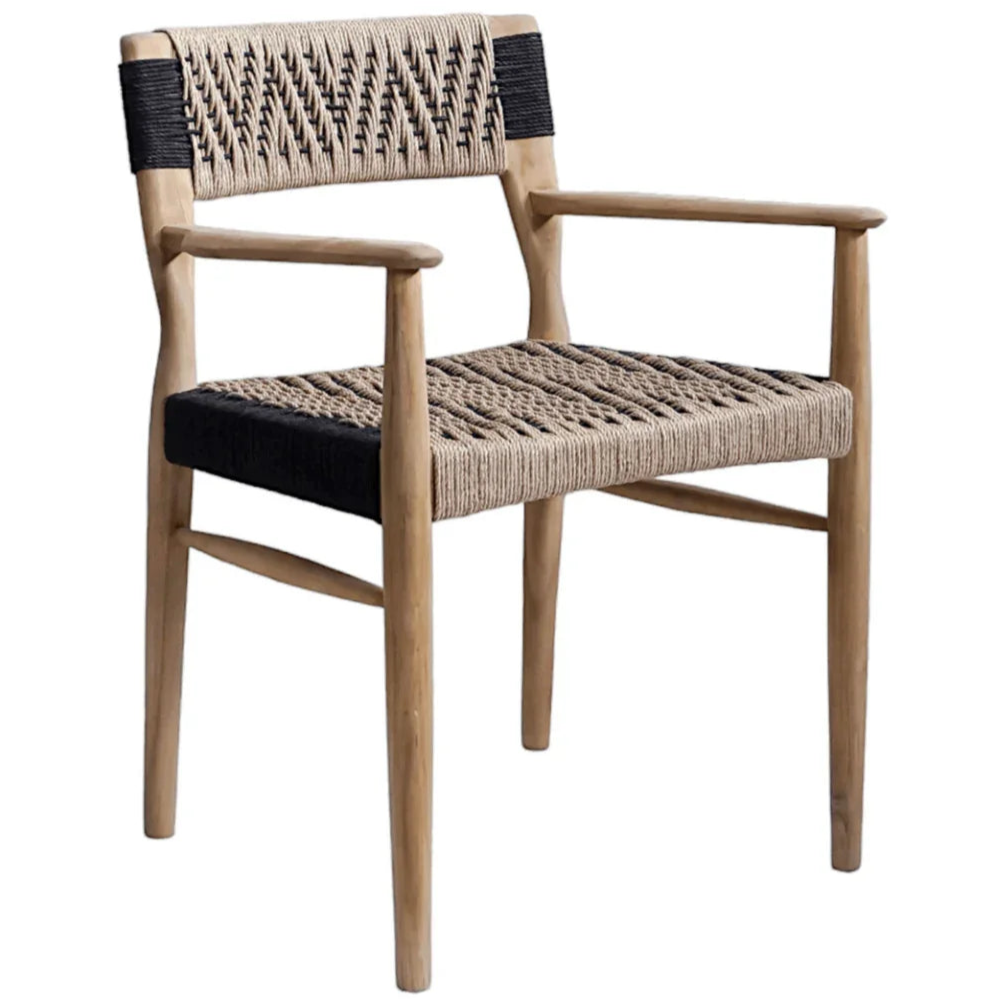 Rhona Natural Wooden Patio Dining Chair - LOOMLAN - Artesia - Outdoor Dining Chairs