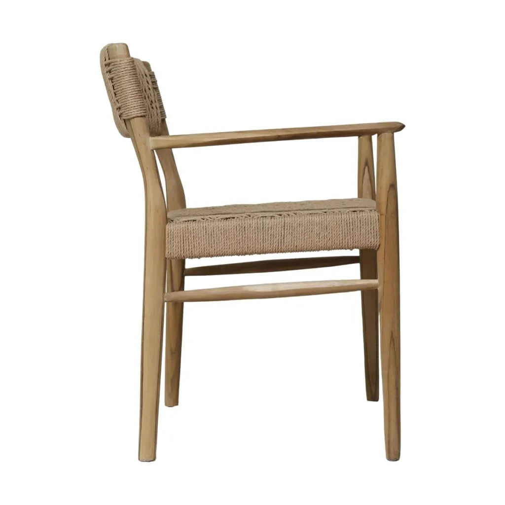 Rhona Natural Wooden Patio Dining Chair - LOOMLAN - Artesia - Outdoor Dining Chairs