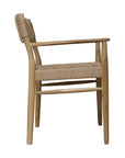 Rhona Natural Wooden Patio Dining Chair - LOOMLAN - Artesia - Outdoor Dining Chairs