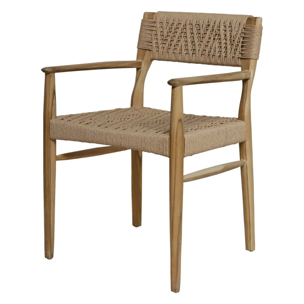 Rhona Natural Wooden Patio Dining Chair - LOOMLAN - Artesia - Outdoor Dining Chairs
