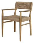 Rhona Natural Wooden Patio Dining Chair - LOOMLAN - Artesia - Outdoor Dining Chairs