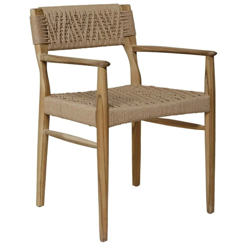 Rhona Natural Wooden Patio Dining Chair - LOOMLAN - Artesia - Outdoor Dining Chairs