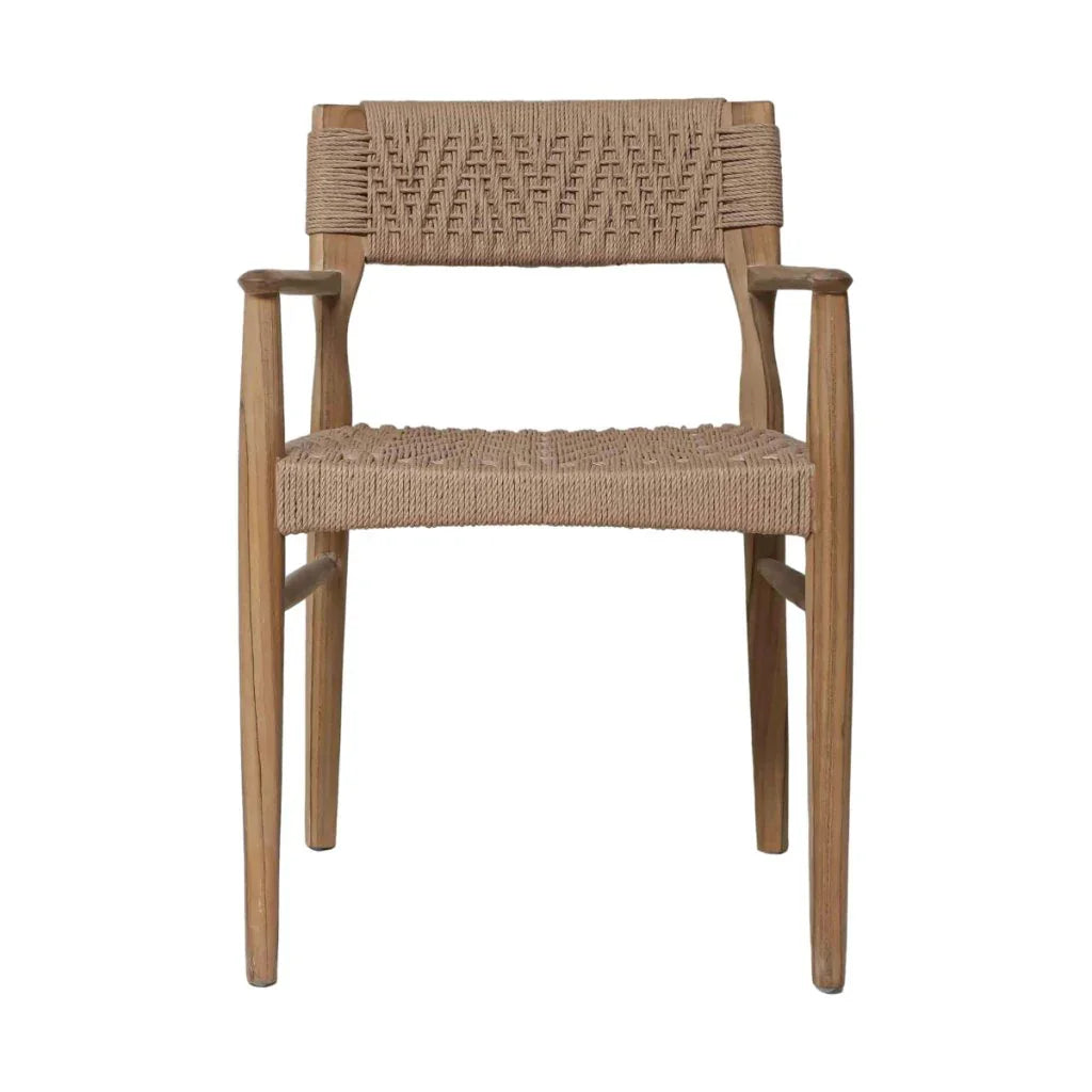 Rhona Natural Wooden Patio Dining Chair - LOOMLAN - Artesia - Outdoor Dining Chairs