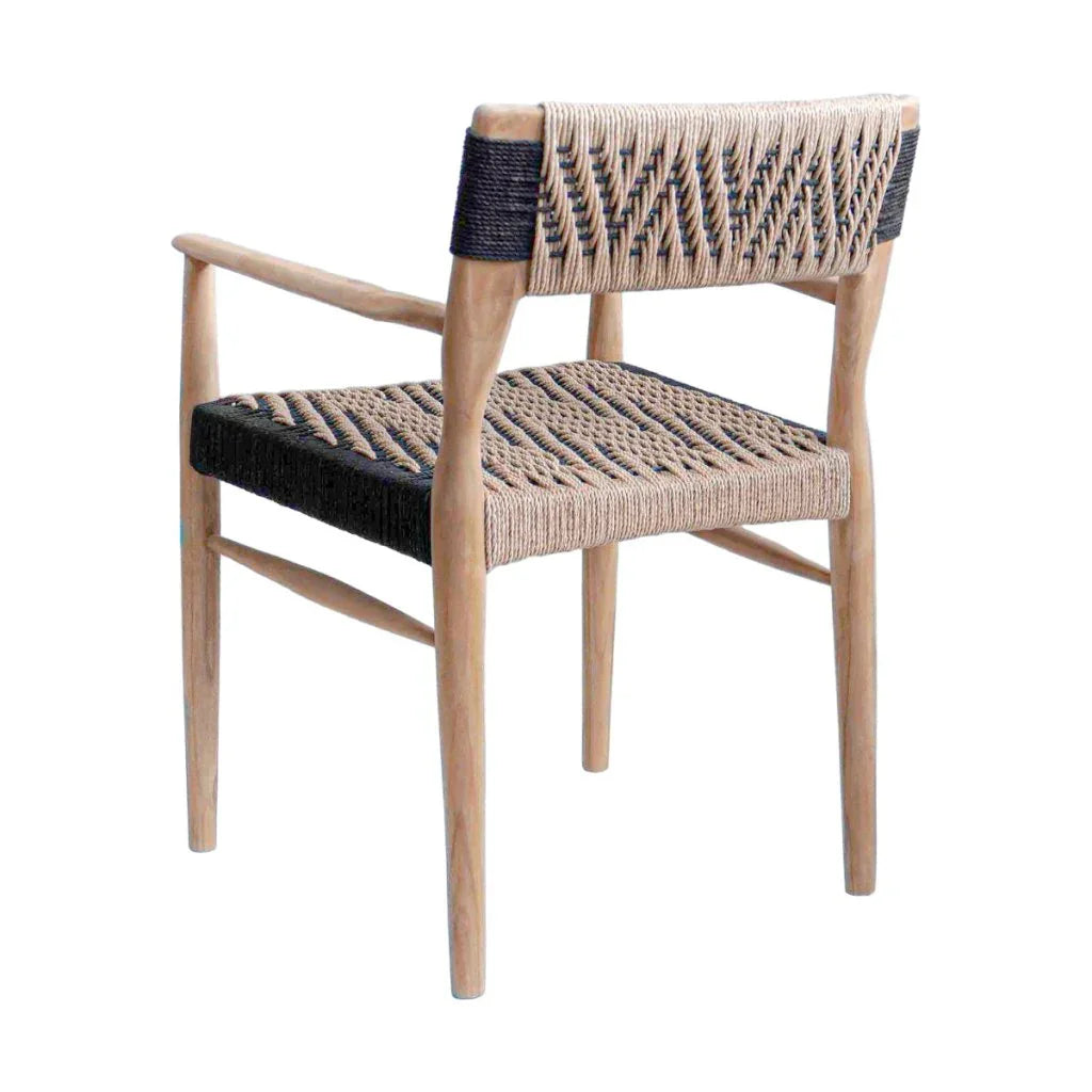Rhona Natural Wooden Patio Dining Chair - LOOMLAN - Artesia - Outdoor Dining Chairs