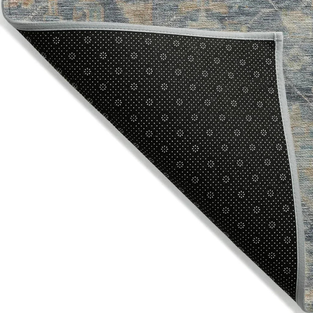 LOOMLAN Rugs Riga Blue Washable Indoor-Outdoor Rug