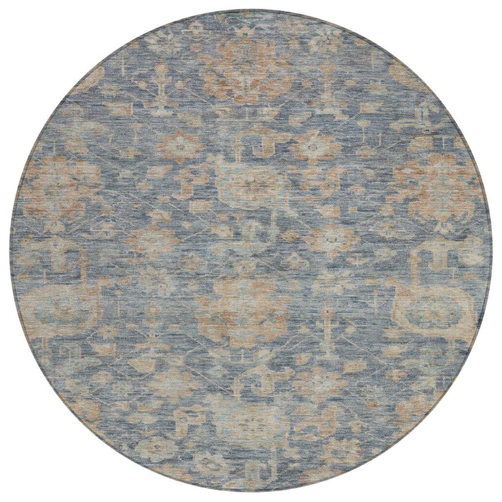 LOOMLAN Rugs Riga Blue Washable Indoor-Outdoor Rug