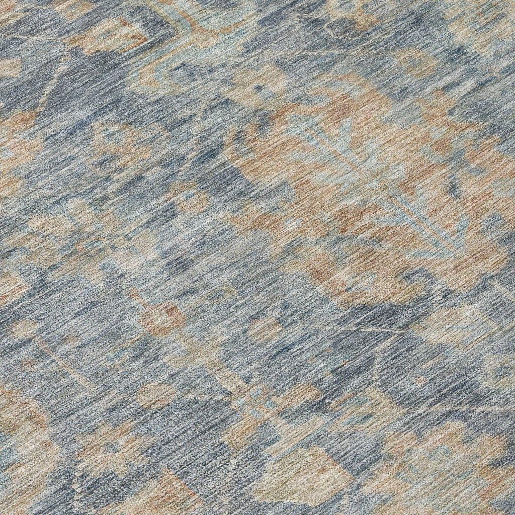 LOOMLAN Rugs Riga Blue Washable Indoor-Outdoor Rug