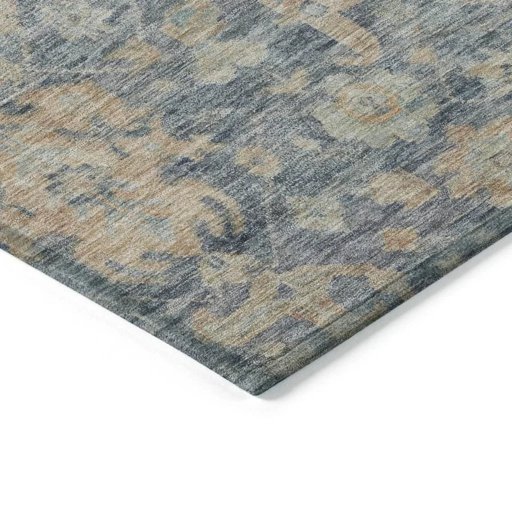 LOOMLAN Rugs Riga Blue Washable Indoor-Outdoor Rug
