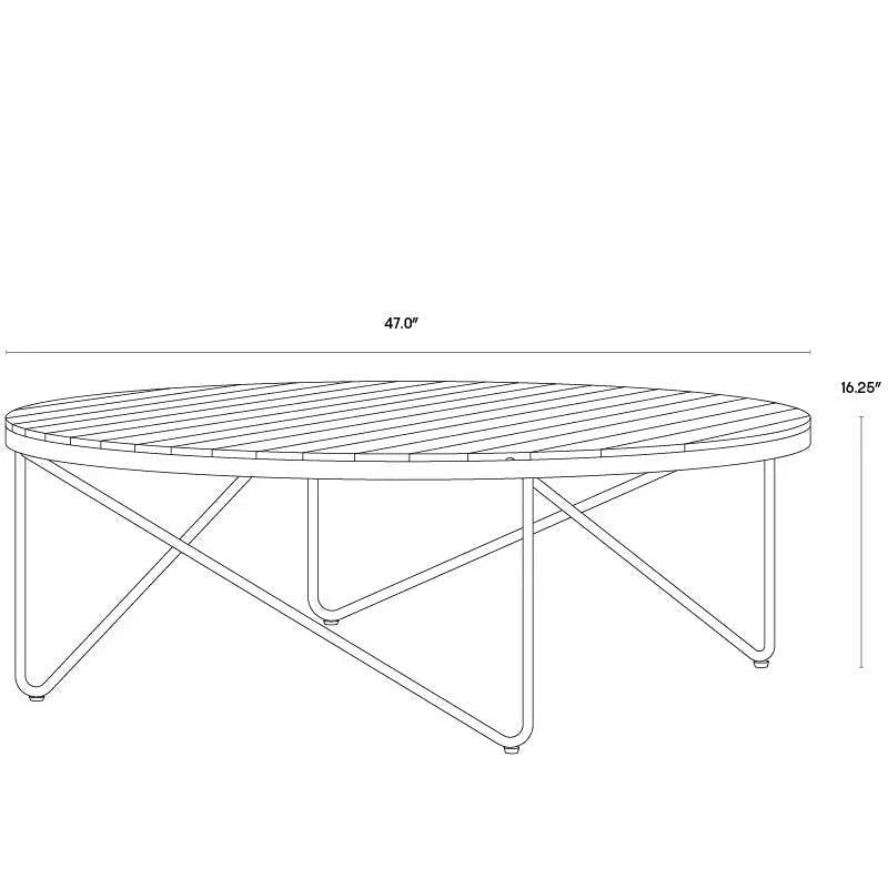 Rimini Coffee Table Teak Wood & Aluminum - LOOMLAN - SUNPAN - Outdoor Coffee Tables