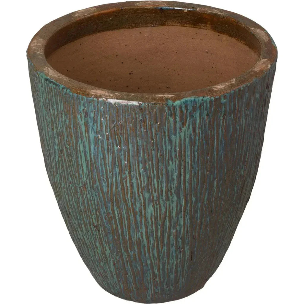 Emissary Ripple Round Ceramic Planter