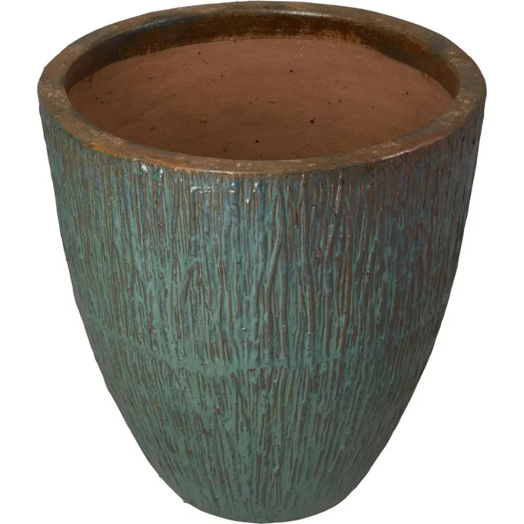 Emissary Ripple Round Ceramic Planter