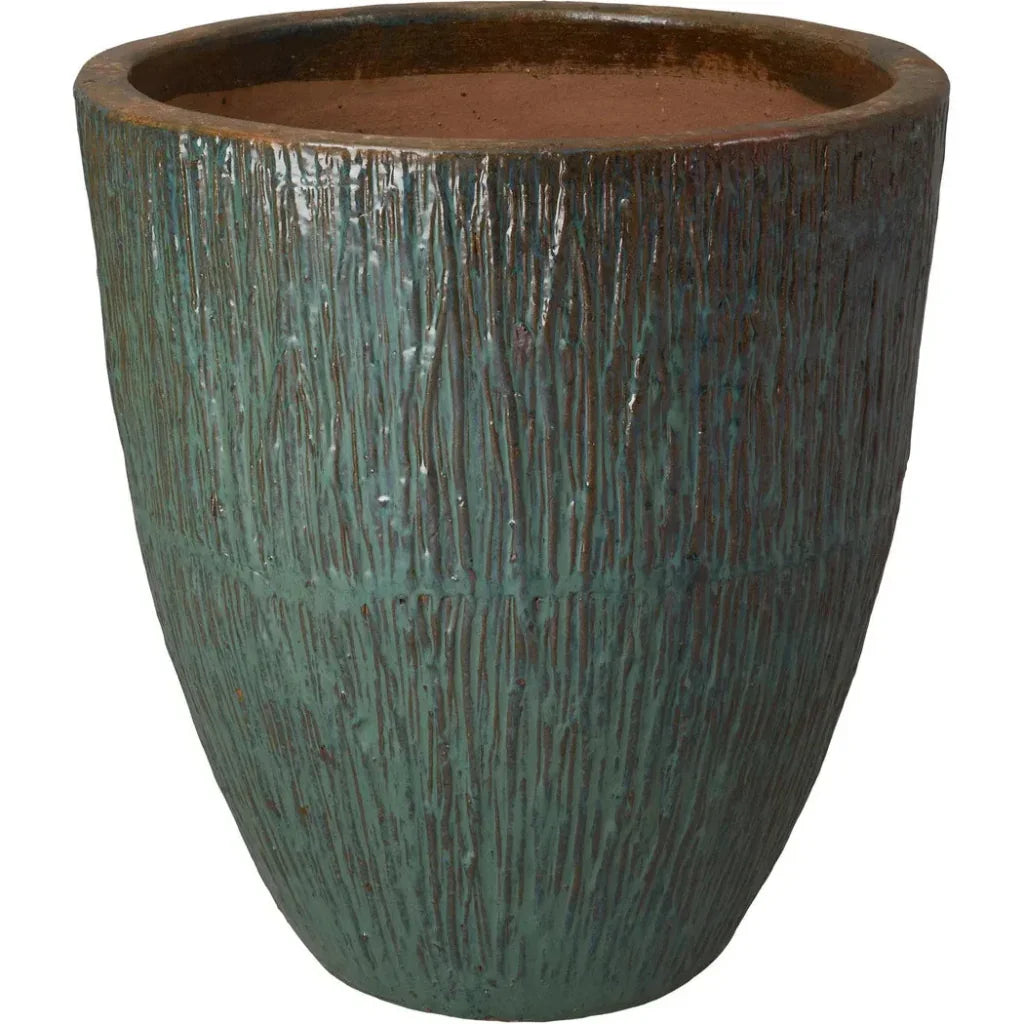 Emissary Ripple Round Ceramic Planter