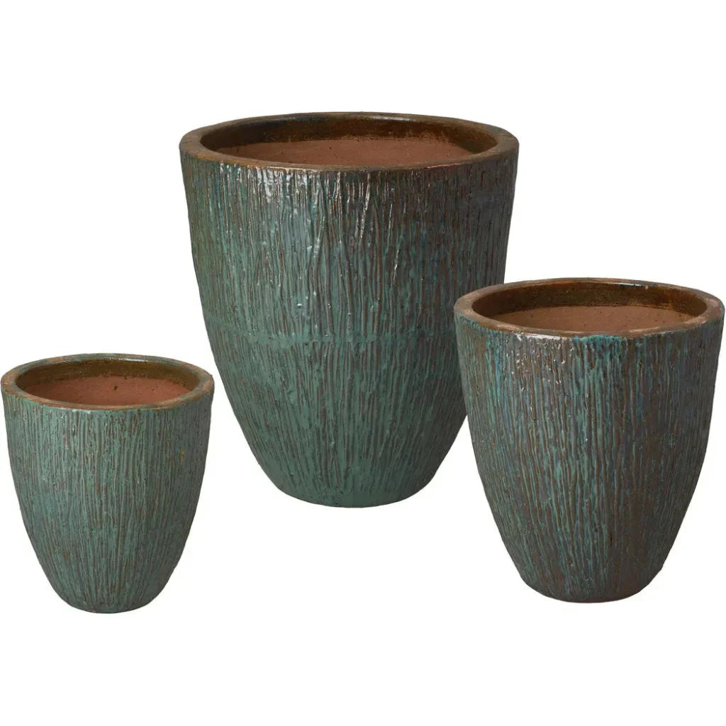 Emissary Ripple Round Ceramic Planter